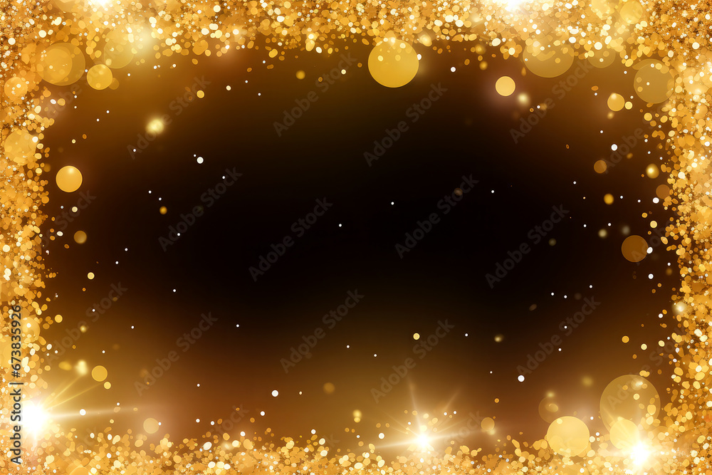 Obraz premium gold frame for banner on background