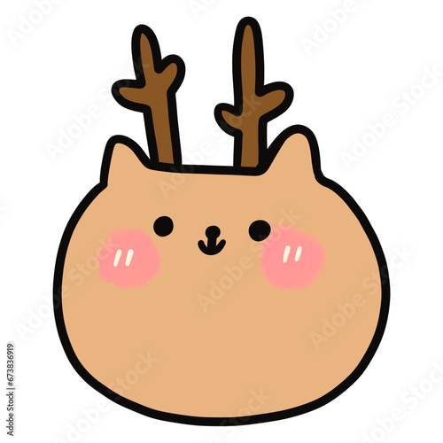 cute reindeer. cartoon illustration on white background photo