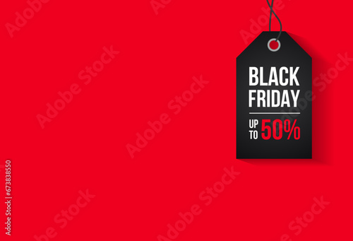 Black Friday Sale Banner. Black Label Design. Template for promotion, advertising, web, social and fashion ads. Vector Tag Illustration