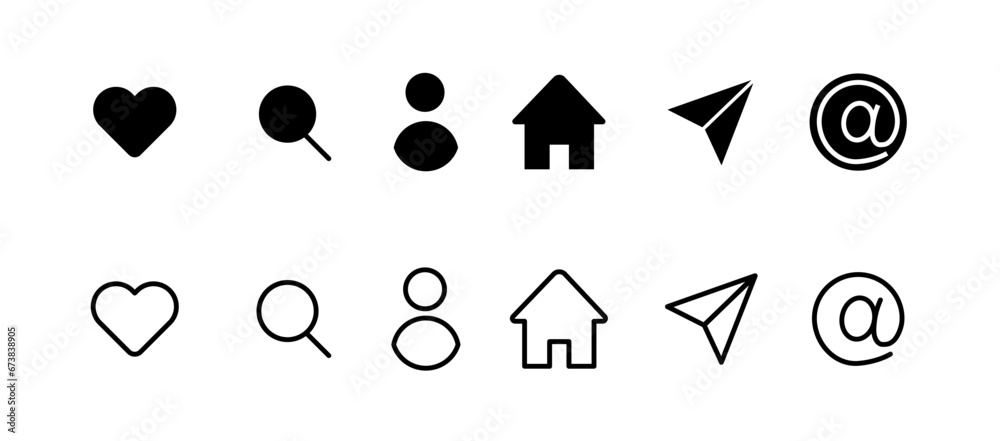 Buttons for the interface. Silhouette, black, buttons for UI, social media icons, UI design. Vector icons Buttons for the interface. Silhouette, black, buttons for UI, social media icons, UI design. Vector icons