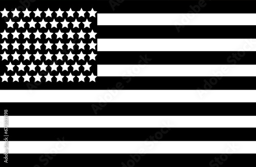 USA flag illustration. Silhouette, black, USA flag icon for design, USA flag language selection. Vector icon