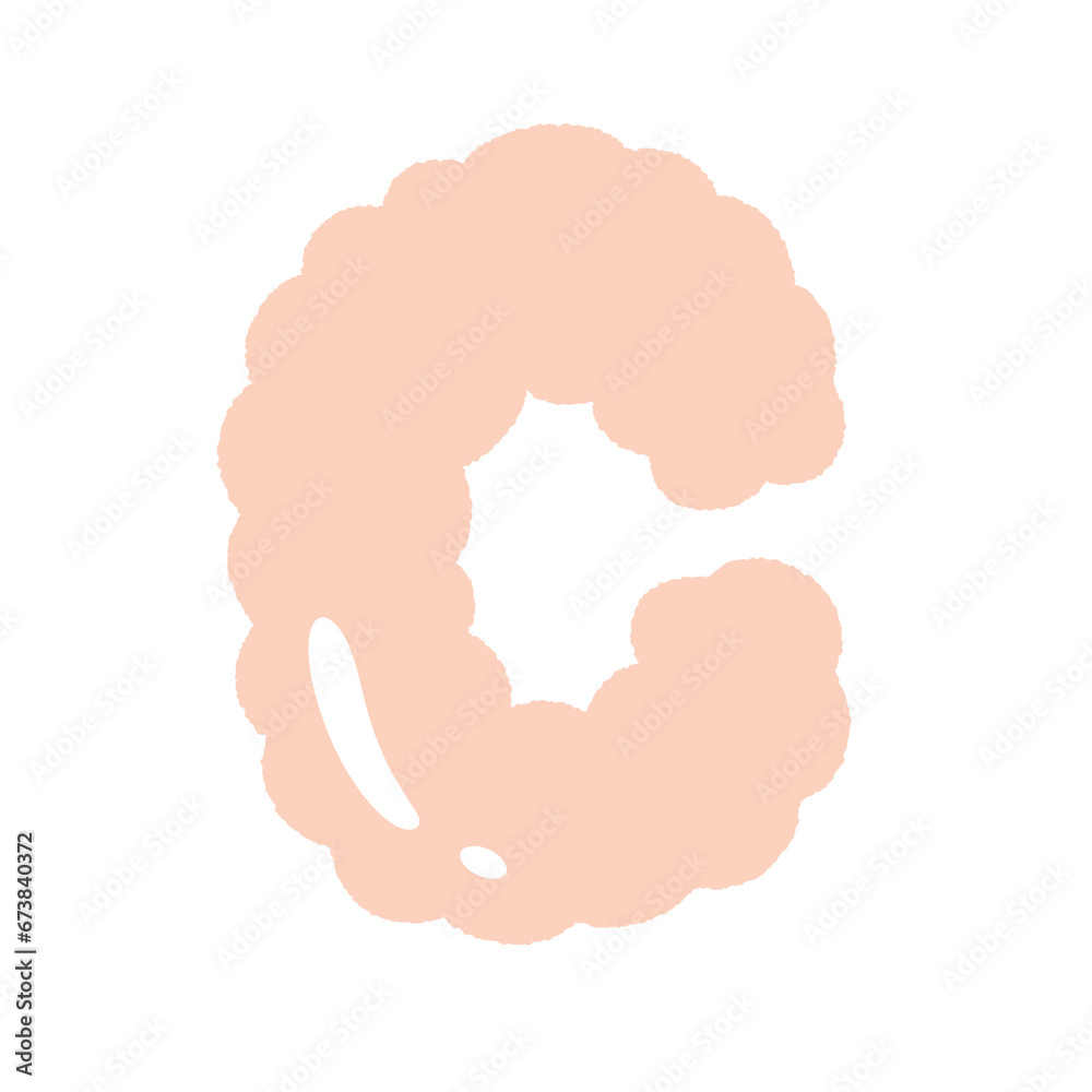 Alphabet Cloud Bubble Cute Typography pastel colorful Trendy Retro Y2k childish for birthday nursery baby shower 