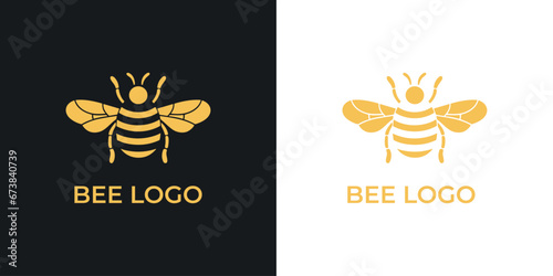 Vector honey bee logo creative vector icon symbol Organic and eco honey labels and tags with bees isolated