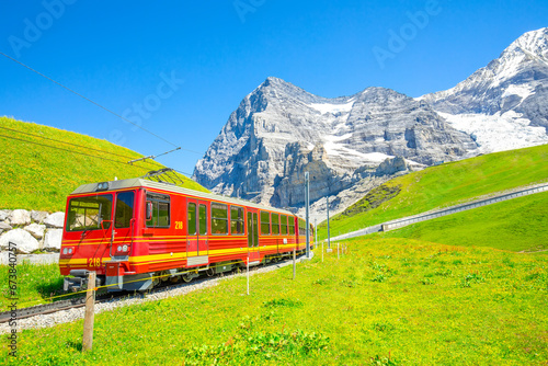 Swiss Alps and Jungfrau railway train, Switzerland travel photo © Arcady