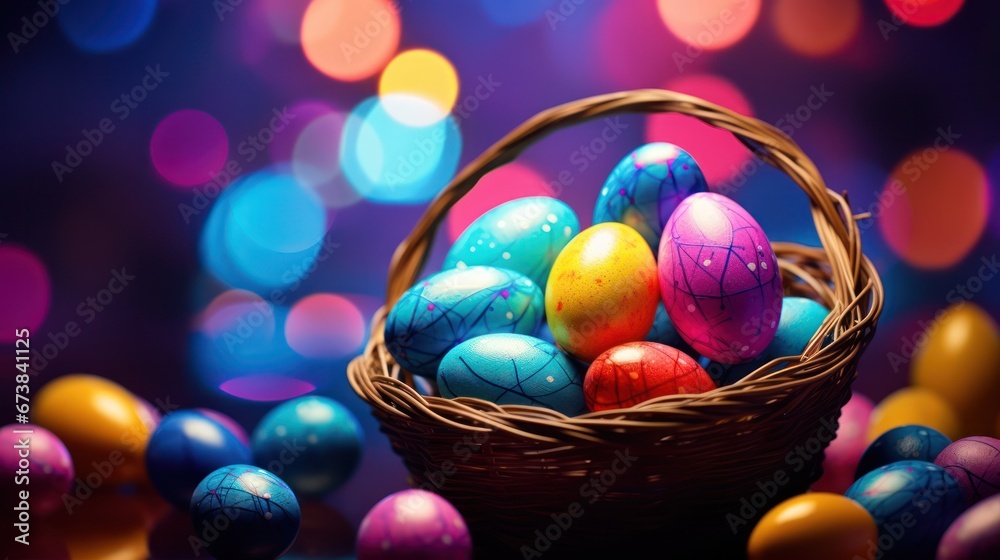 Easter Eggs In colorful and Bokeh Effects Easter Eggs In colorful and Bokeh Effects