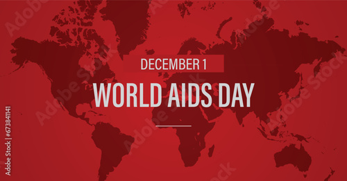 World Aids Day. Observed on December 1. Campaign banner.
