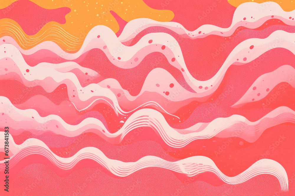 Colorful illustration of abstract background of red and orange colors. Generative AI. Risograph style Colorful illustration of abstract background of red and orange colors. Generative AI. Risograph style