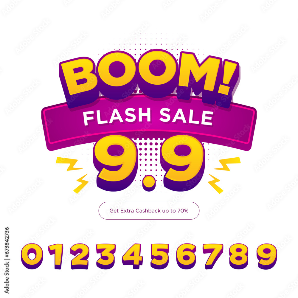 Flash sale shopping banner promo design template