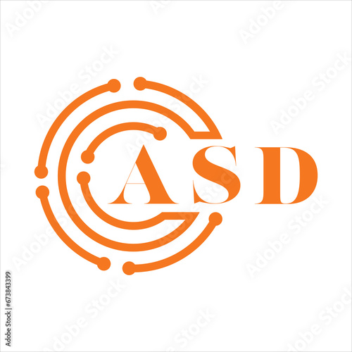 ASD letter design. ASD letter technology logo design on white background. ASD Monogram logo design for entrepreneur and business.
