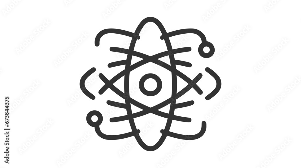 A stylized black atom icon with orbiting electrons. A stylized black atom icon with orbiting electrons.