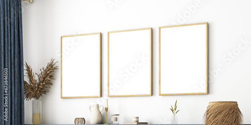 Mock up poster Christmas and horizontal wood frame A4