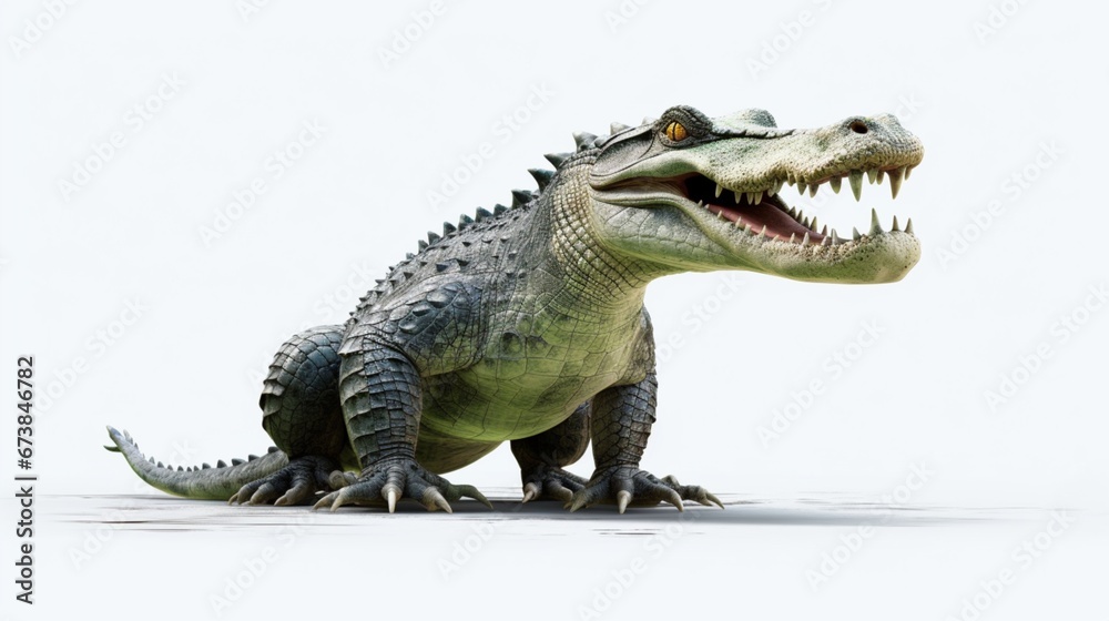 Obraz premium Alligator clipart with white background.Generative AI
