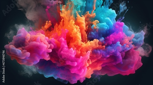 abstract cloudy purpose with neon colors.Generative AI