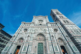 Facade of Cathedral Santa Maria del Fiore in Florence, Italy