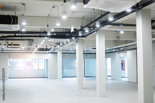 The new office space is equipped with air conditioning and lighting.