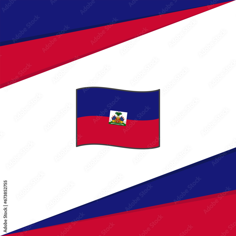 Haiti Flag Abstract Background Design Template. Haiti Independence Day Banner Social Media Post. Haiti Flag