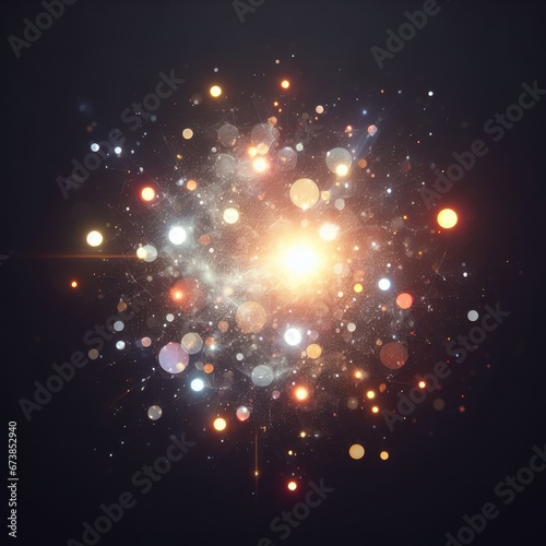 star explosion of fireworks lights on a black background © Садыг Сеид-заде