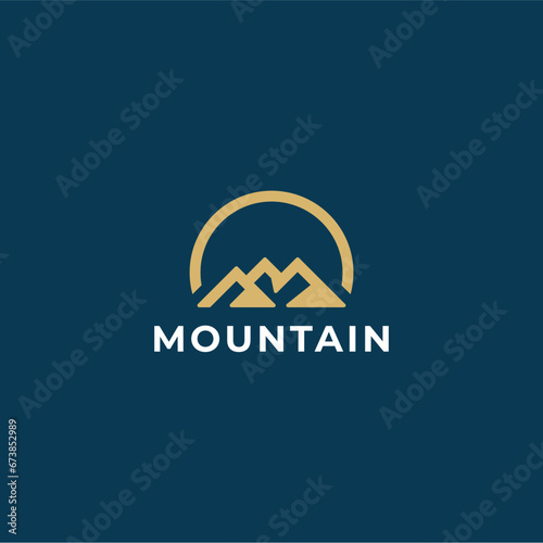 simple mountain logo, icon illustration