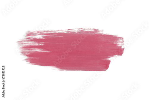 Pink pastel brush watercolor painting isolated on transparent background.