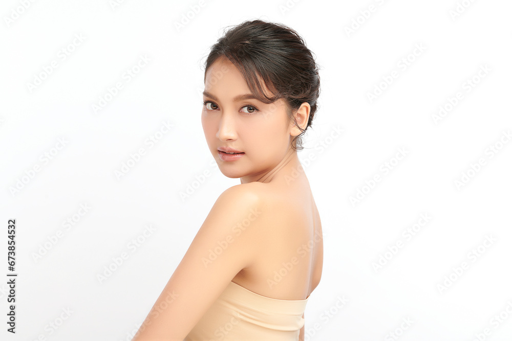 Beautiful young asian woman with clean fresh skin on white background, Face care, Facial treatment, Cosmetology, beauty and spa, Asian women portrait. Beautiful young asian woman with clean fresh skin on white background, Face care, Facial treatment, Cosmetology, beauty and spa, Asian women portrait.