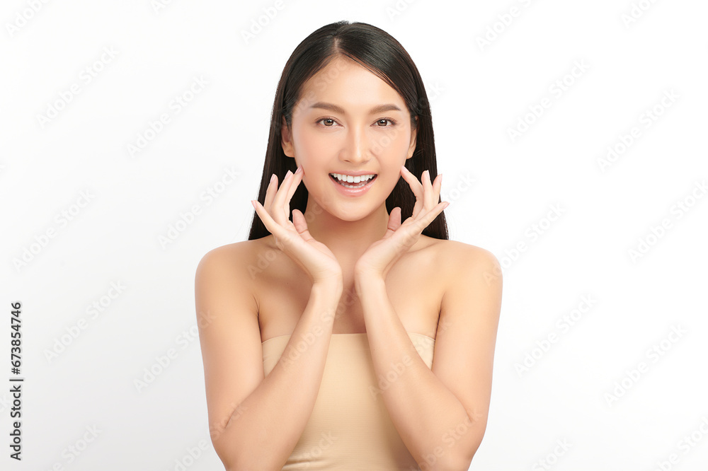 Beautiful young asian woman with clean fresh skin on white background, Face care, Facial treatment, Cosmetology, beauty and spa, Asian women portrait. Beautiful young asian woman with clean fresh skin on white background, Face care, Facial treatment, Cosmetology, beauty and spa, Asian women portrait.