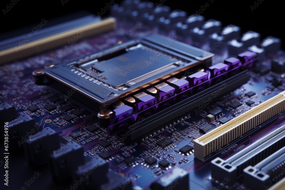 RAM access memory installed in slots of computer motherboard RAM access memory installed in slots of computer motherboard