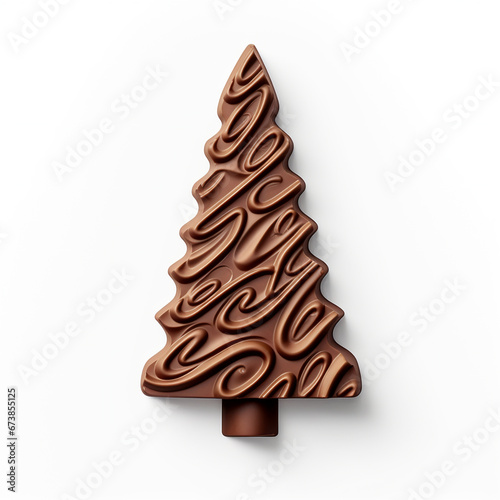 chocolate bar in form of a chritmas tree, AI Generative.