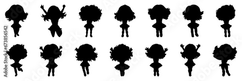 Kids silhouettes set, large pack of vector silhouette design, isolated white background