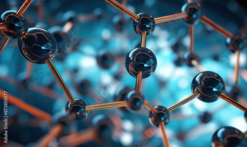 Boron Atom Close-Up, 3D Molecular Structure with Liquid Metal Aesthetic