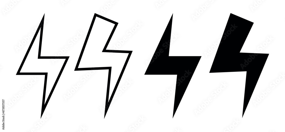 Power icon ,energy sign, Lightning icon set illustration.