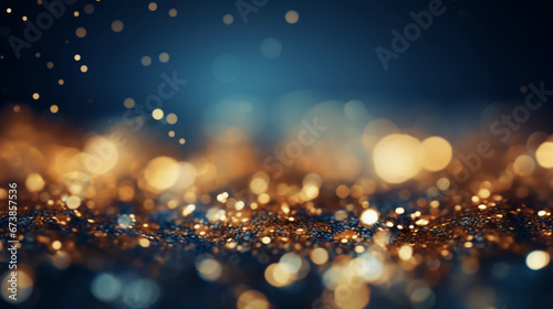 Warm blurry golden bokeh lights