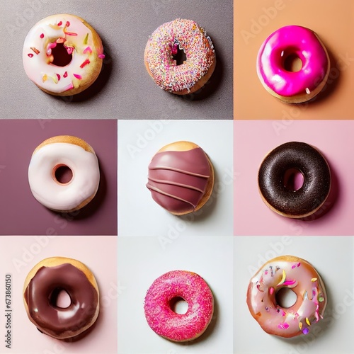 set of donuts isolated