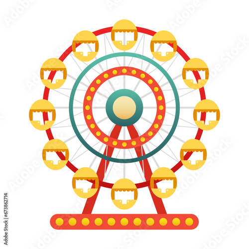Ferris wheel. Vector clipart isolated on white background.