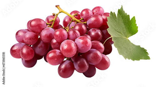 Fresh Red Grapes on White Background