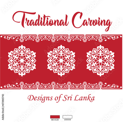 Sri Lankan Katayam Drawing Illustration, Traditional Art, pattern design