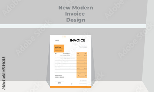Creative invoice template vector design