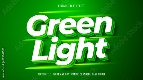 Editable text effect green mock up, glowing text style