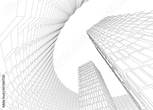 Abstract architecture design 3d background
