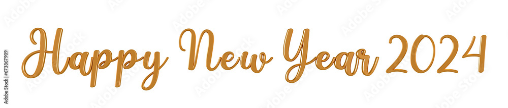 Happy new year gold text in 3d rendering isolated Happy new year gold text in 3d rendering isolated