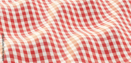 stripes plaid pattern silk satin background Soft wrinkles on shiny fabric Elegant background Web banner Top view Smooth silk 3D illustration