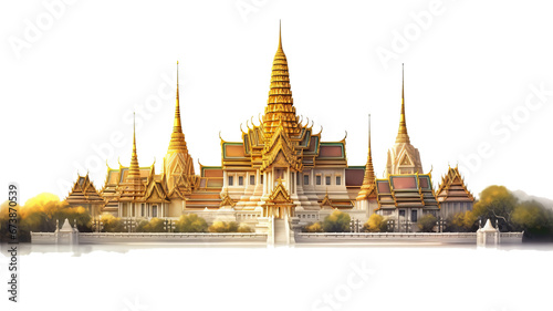 thailand's wat phra kaew temple in Bangkok on transparent background generative ai photo