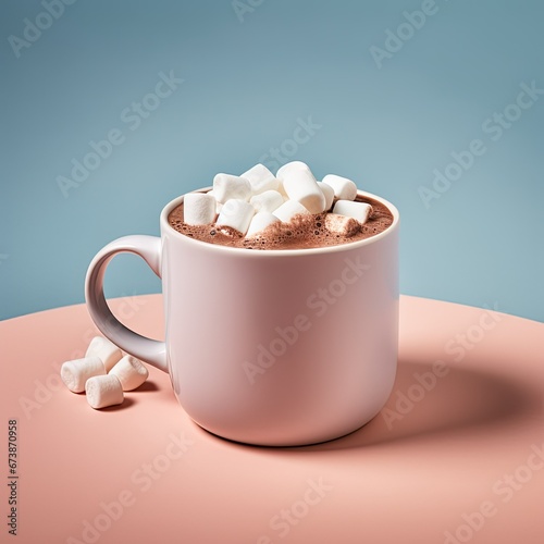 a mug of hot chocolate and marshmallow