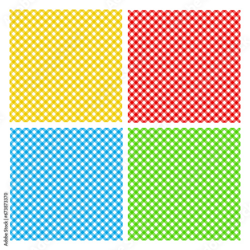 different colors checked fabric tablecloth texture seamless pattern