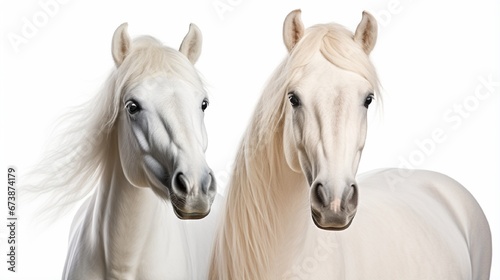 White Mustang's Majestic Mane: a Stunning Display of Equine Beauty generated by AI tool 