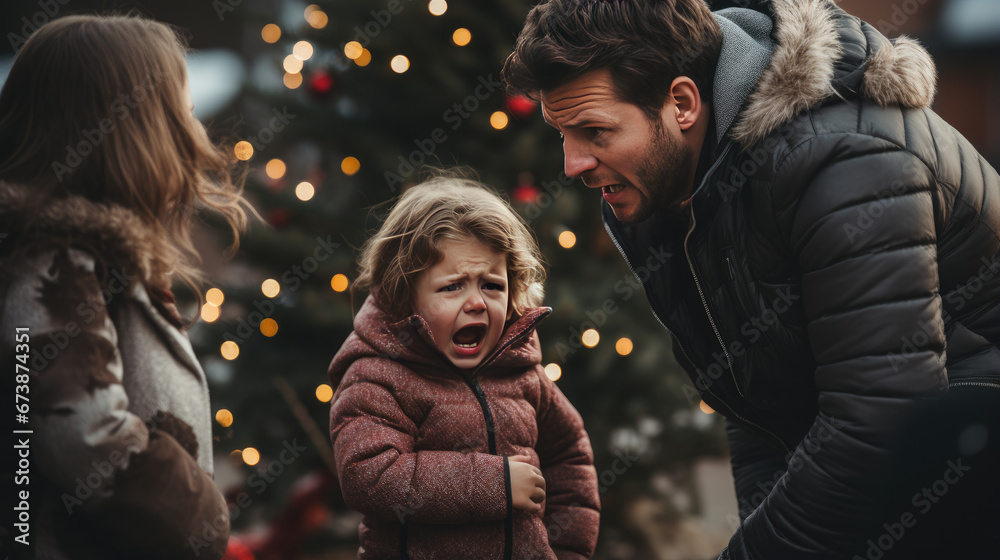 The child is sad at Christmas. The child is sad at Christmas.