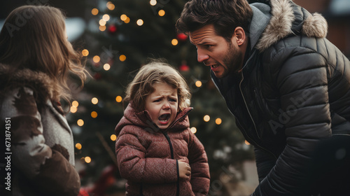 The child is sad at Christmas.