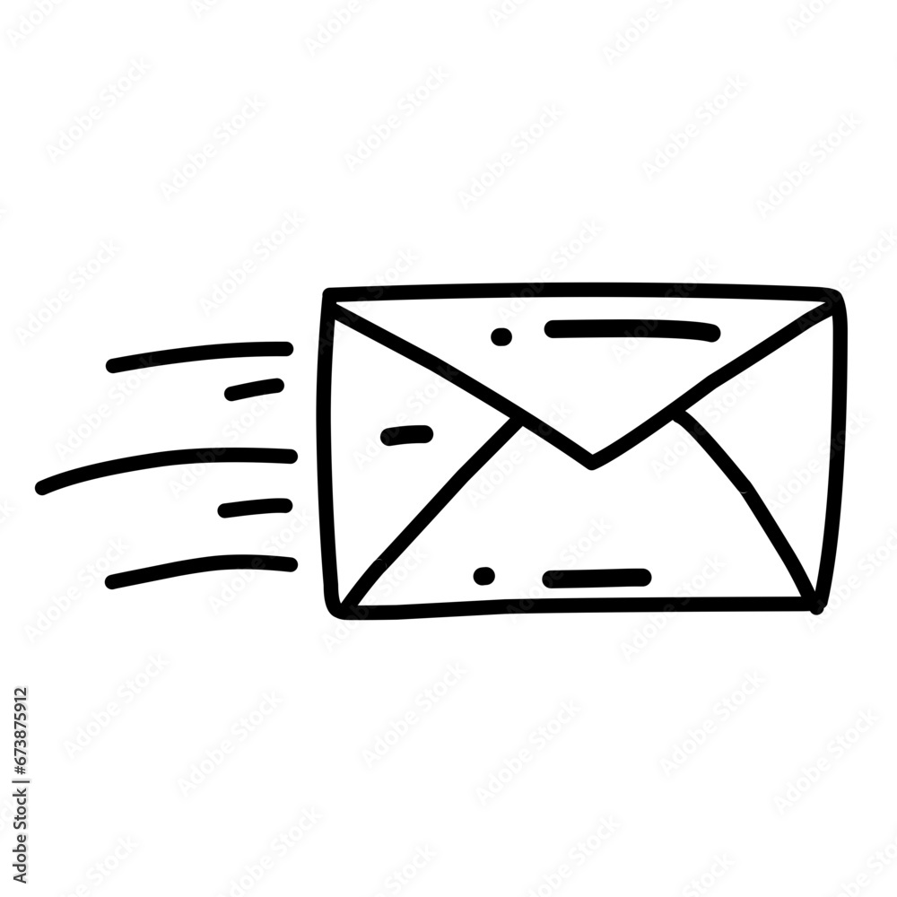 Doodle Mail drawn line vector Doodle Mail drawn line vector