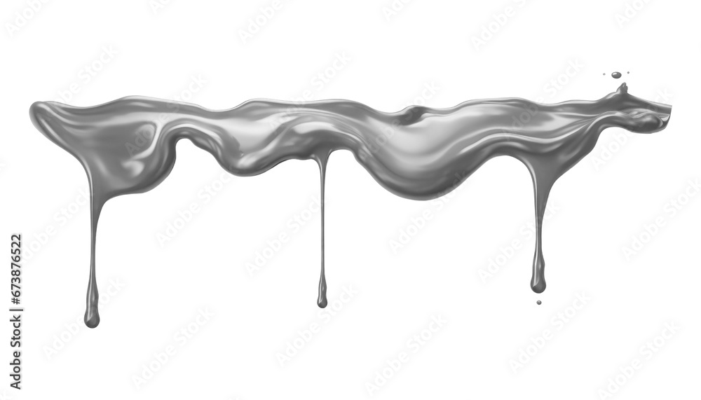 Naklejka premium grey dripping isolated on transparent background cutout