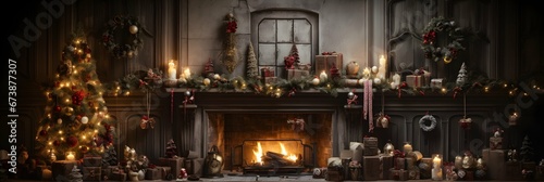 Christmas wide screen background wallpaper illustration design  new years