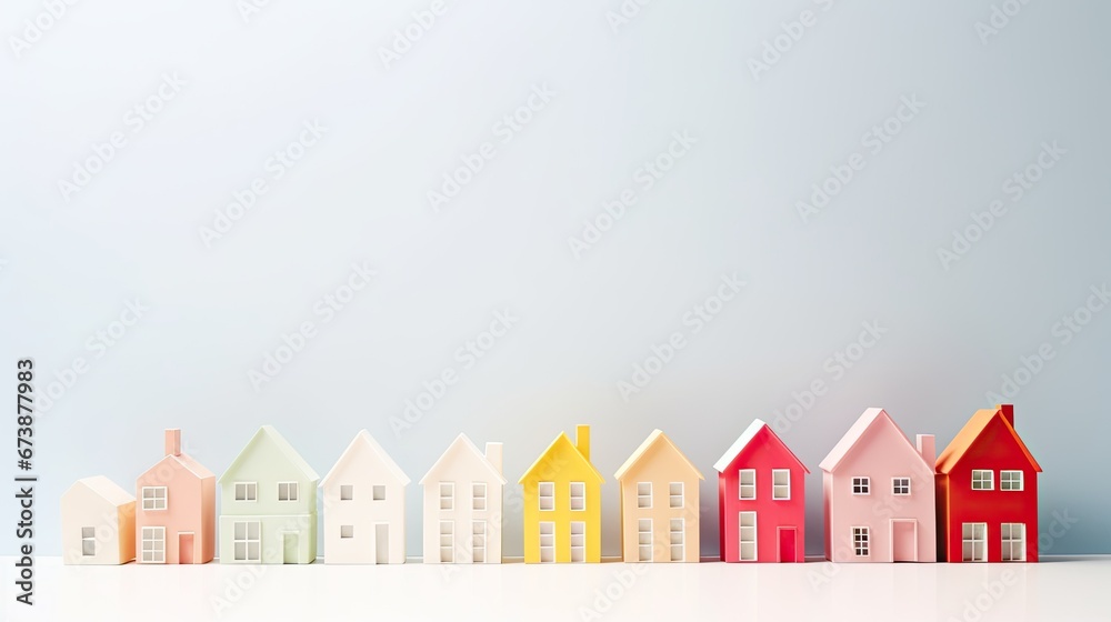 Mock up, small wooden houses to represent the real estate market. Mock up, small wooden houses to represent the real estate market.